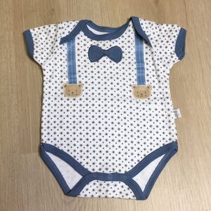 Duck Duck Goose Baby Boy’s 3-6m Bodysuit with Suspenders & Bear Design